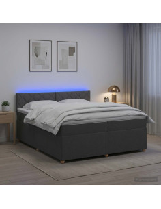 Letto box spring con materasso Grigio Scuro 200 x 200 cm