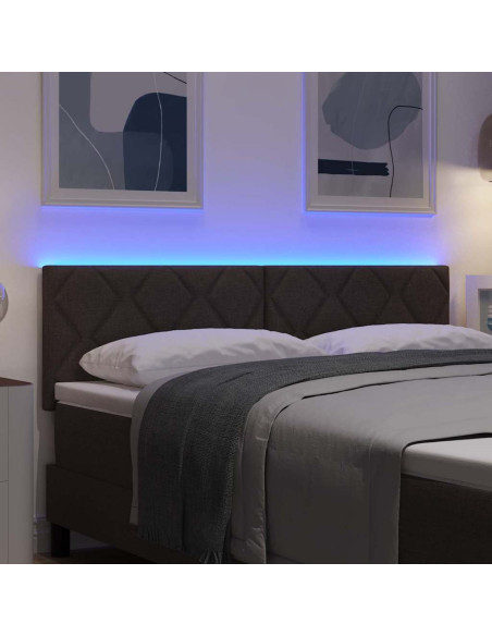 Testiera LED Marrone 144 cm Tessuto