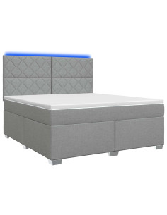 Letto box spring con materasso Grigio Chiaro 180 x 200 cm 2