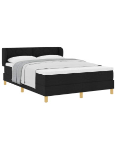 Letto a molle con testiera Nero 140 x 200 cm Tessuto 2