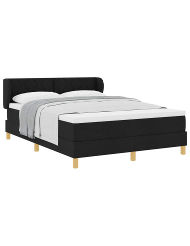 Letto a molle con testiera Nero 140 x 200 cm Tessuto