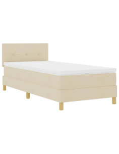 Letto a Sorgente LED con strisce LED Crema 80 x 200 cm Tessuto 2
