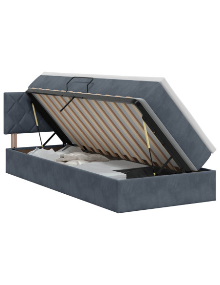 Letto con Contenitore Grigio Scuro 100 x 200 cm Velluto