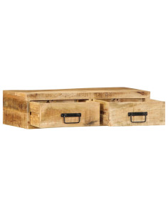 Mobile TV a Parete 80x30x19 cm Legno Grezzo Massello di Mango
