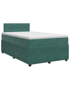 Letto box spring con materasso Verde Scuro 120 x 190 cm Velluto
