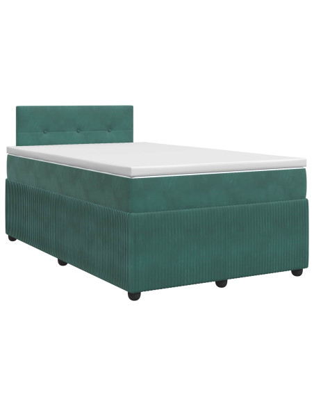 Letto box spring con materasso Verde Scuro 120 x 190 cm Velluto