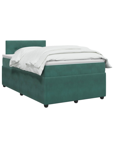 Letto box spring con materasso Verde Scuro 120 x 190 cm Velluto