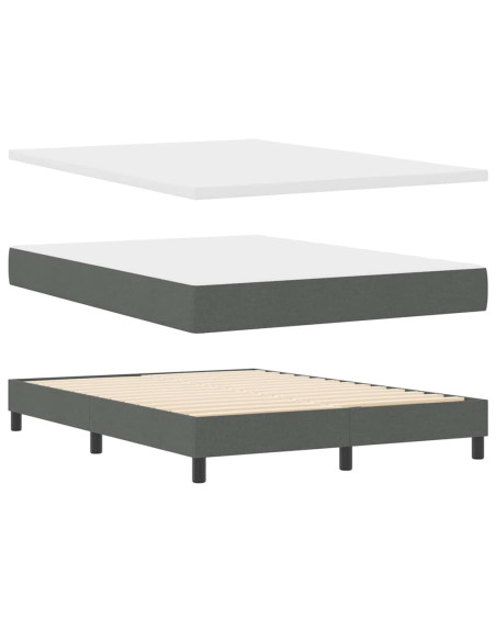 Letto a molle con testiera Grigio scuro 140 x 200 cm Tessuto