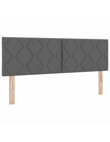 Letto a molle con testiera Grigio scuro 140 x 200 cm Tessuto