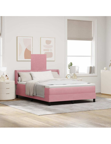 Letto a molle con testiera Rosa 200 x 160 cm Velluto