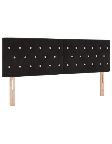 Letto a molle con testiera Nero 200 x 140 cm Velluto