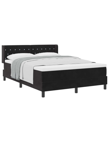 Letto a molle con testiera Nero 200 x 160 cm Velluto