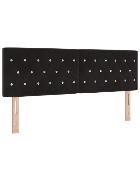 Letto a molle con testiera Nero 200 x 160 cm Velluto