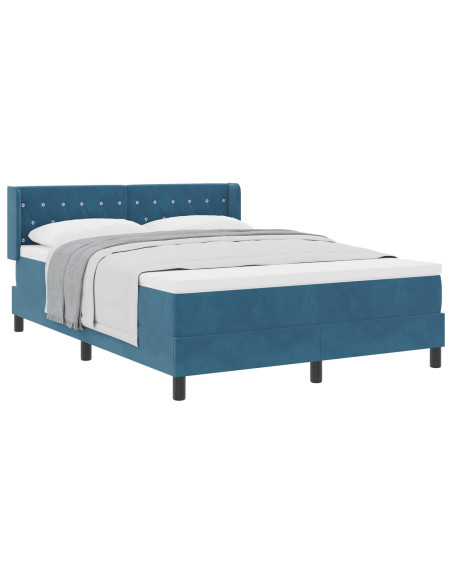 Letto a molle con testiera Blu Scuro 200 x 160 cm Velluto