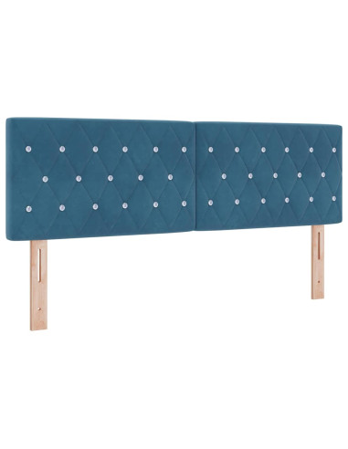 Letto a molle con testiera Blu Scuro 200 x 160 cm Velluto