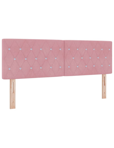 Letto a molle con testiera Rosa 200 x 160 cm Velluto