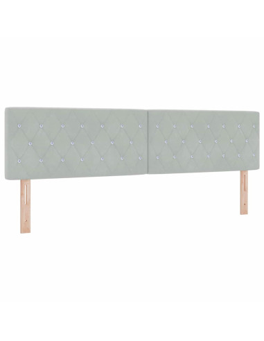 Letto a molle con testiera Grigio chiaro 200 x 180 cm Velluto