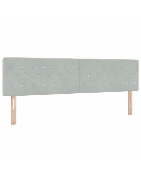 Letto a molle con testiera Grigio chiaro 200 x 180 cm Velluto