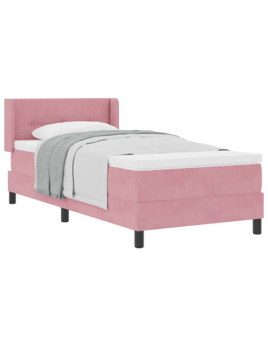 Letto a molle con testiera Rosa 200 x 80 cm Velluto