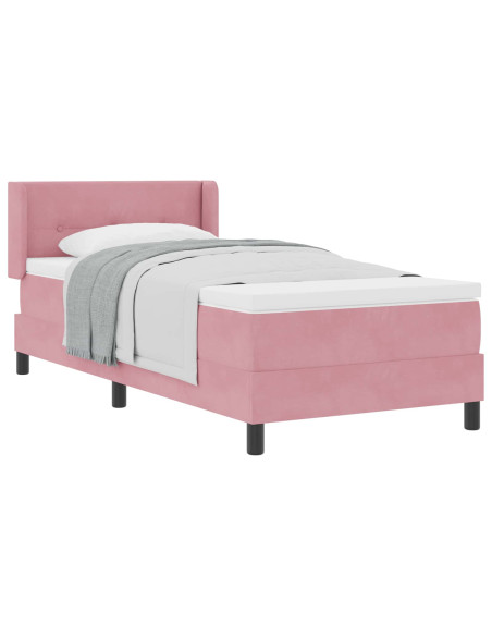 Letto a molle con testiera Rosa 200 x 80 cm Velluto