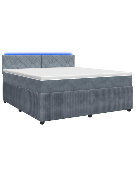 Letto box spring con materasso Grigio Scuro 160 x 200 cm