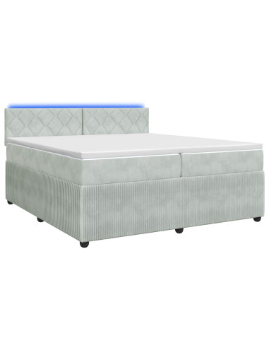 Letto box spring con materasso Grigio Chiaro 200 x 200 cm