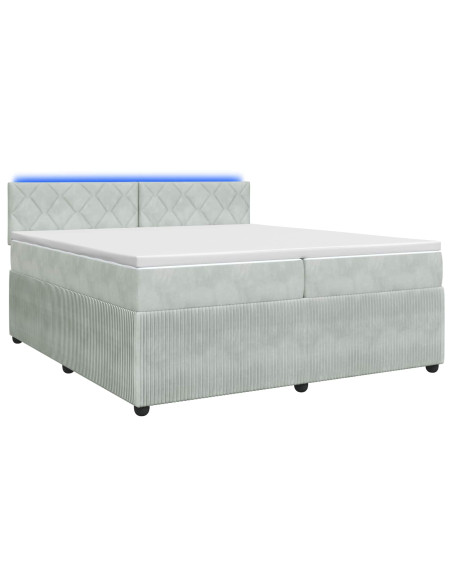 Letto box spring con materasso Grigio Chiaro 200 x 200 cm