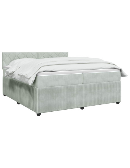 Letto box spring con materasso Grigio Chiaro 200 x 200 cm