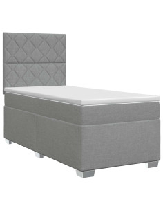 Letto box spring con materasso Grigio Chiaro 80 x 200 cm 2