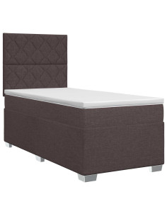Letto box spring con materasso Marrone Scuro 90 x 200 cm 2