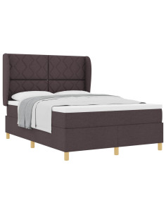 Letto a molle con testiera Marrone Scuro 200 x 160 cm Tessuto 2