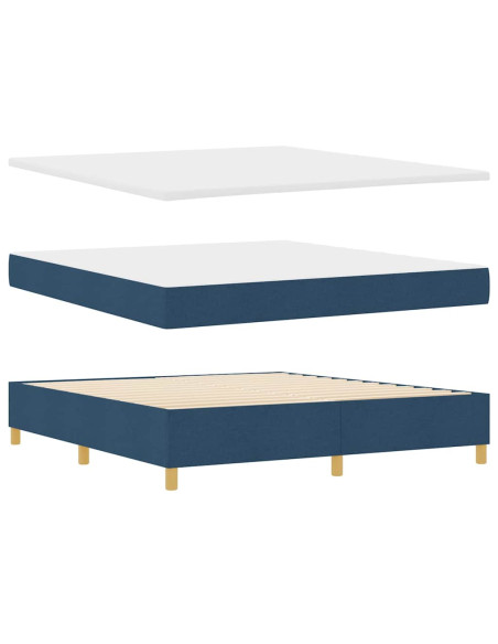 Letto a molle con cuscino con testiera Blu 200 x 180 cm Tessuto