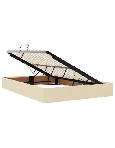 Letto con contenitore LED e materasso Crema 160 x 200 cm
