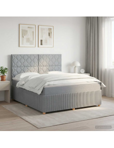Letto box spring con materasso Grigio Chiaro 140 x 200 cm