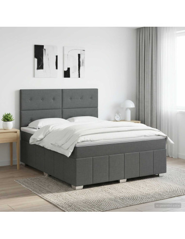 Letto box spring con materasso Grigio Scuro 180 x 200 cm