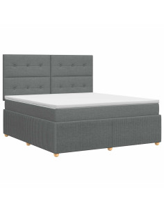 Letto box spring con materasso Grigio Scuro 180 x 200 cm 2