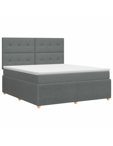 Letto box spring con materasso Grigio Scuro 180 x 200 cm