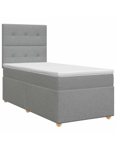 Letto box spring con materasso Grigio Chiaro 100 x 200 cm 2