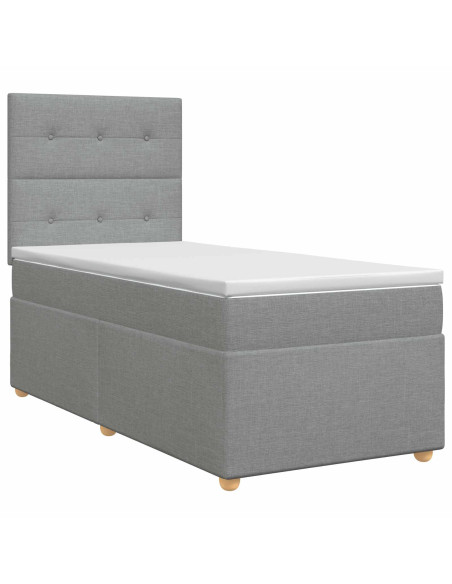 Letto box spring con materasso Grigio Chiaro 100 x 200 cm