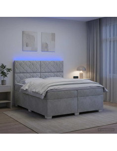Letto box spring con materasso Grigio Chiaro 200 x 200 cm