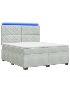 Letto box spring con materasso Grigio Chiaro 200 x 200 cm 2