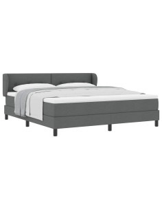 Letto a molle con testiera Grigio scuro 180 x 200 cm Tessuto 2
