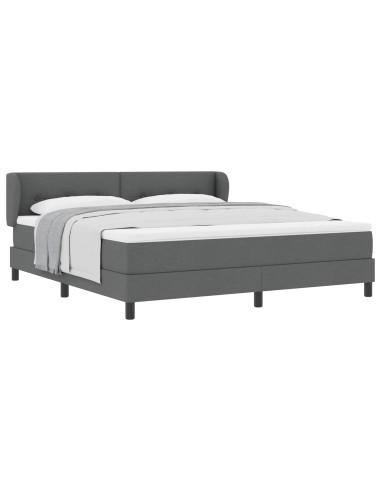 Letto a molle con testiera Grigio scuro 180 x 200 cm Tessuto