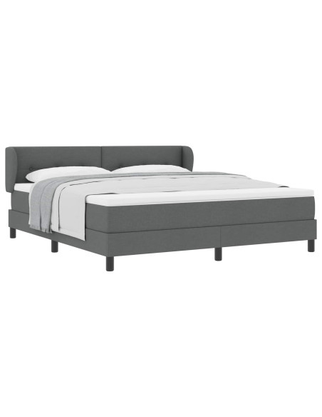 Letto a molle con testiera Grigio scuro 180 x 200 cm Tessuto