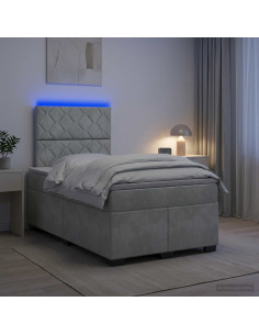 Letto box spring con materasso Grigio Chiaro 120 x 200 cm