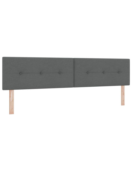 Letto a molle con testiera Grigio scuro 200 x 200 cm Tessuto
