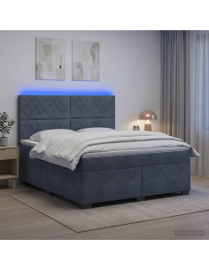 Letto box spring con materasso Grigio Scuro 180 x 200 cm