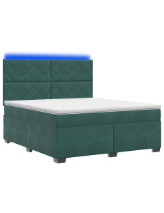 Letto box spring con materasso Verde Scuro 160 x 200 cm Velluto 2