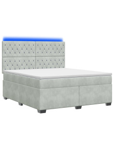 Letto box spring con materasso Grigio Chiaro 180 x 200 cm 2