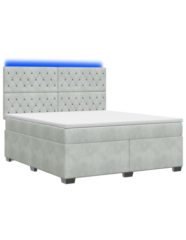 Letto box spring con materasso Grigio Chiaro 180 x 200 cm